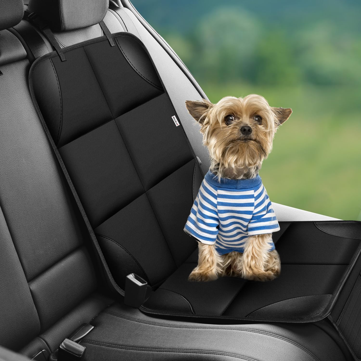 Detalle 2 de Meolsaek Car Seat Protector for Child Car Seat: Durable 600D Waterproof Cover with Thick Padding and Non-Slip Backing