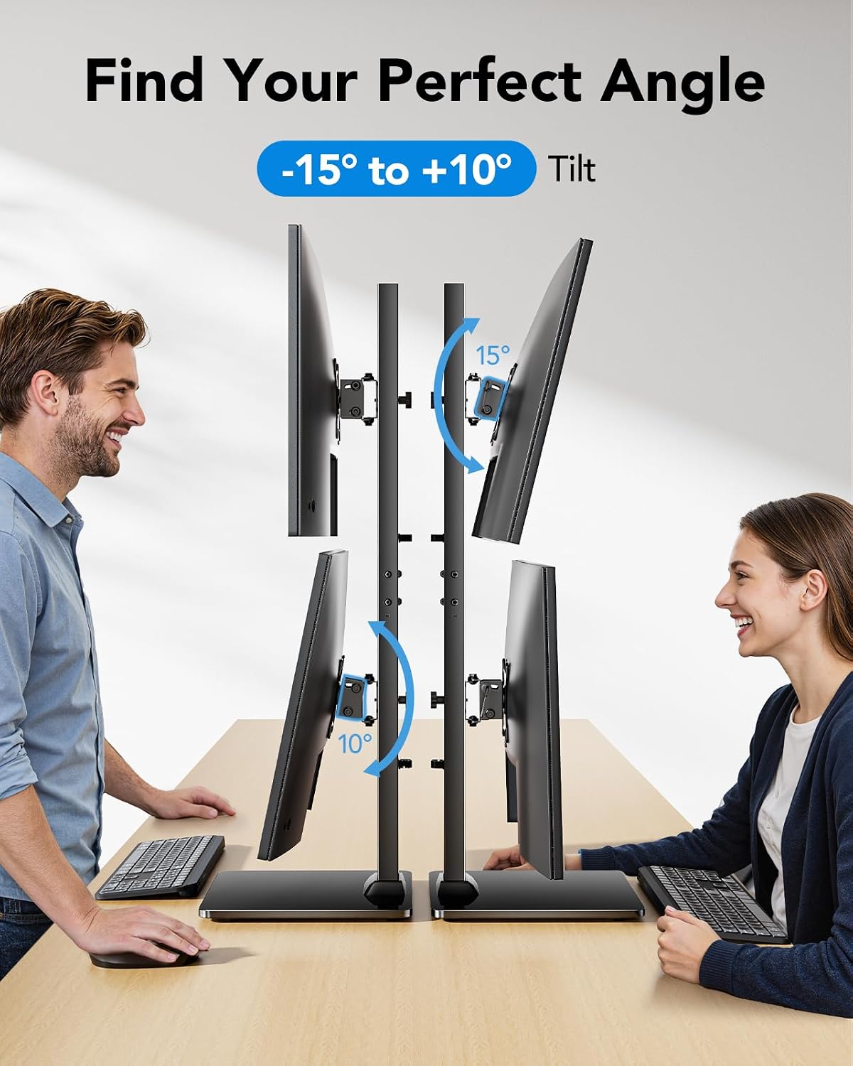 Thumbnail 5 de HUANUO Monitorhalterung 2 Monitore übereinander