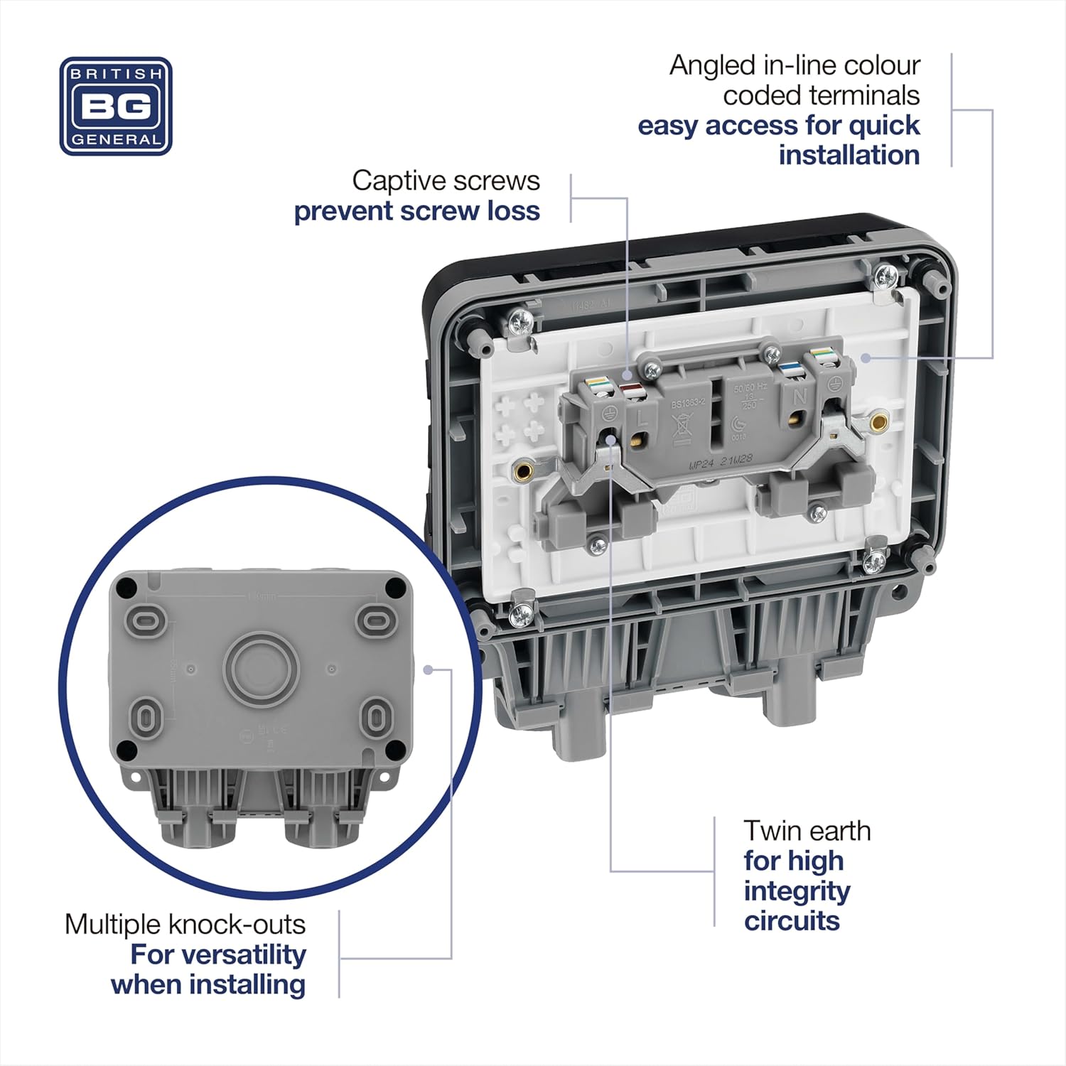 Thumbnail 2 de WP24-01 double outdoor socket, IP66 13A