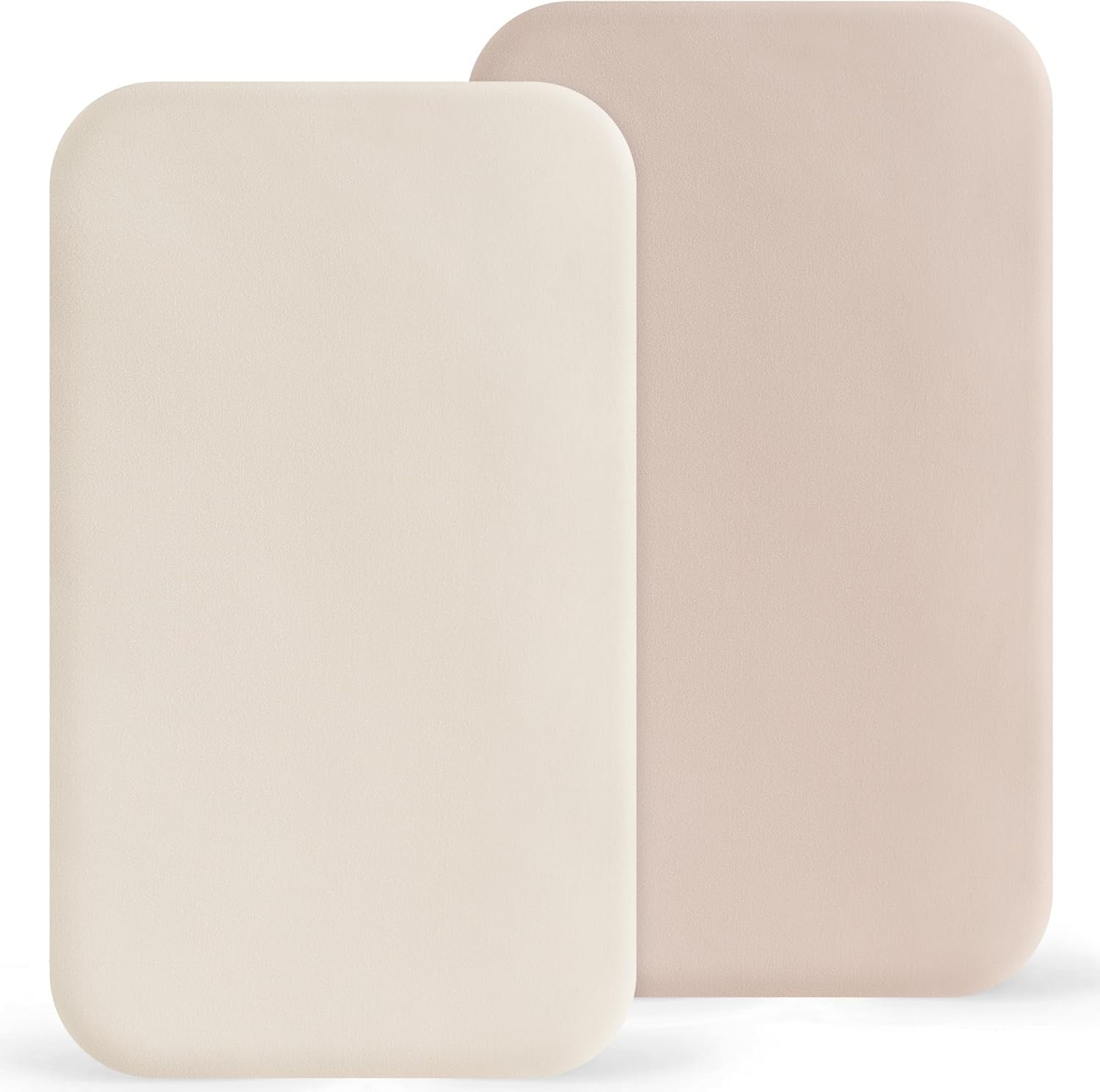 Detalle de Susurration Next to Me Crib Sheets 90x50cm – 2 Pack (Sand & Beige), 100% Microfiber Bassinet Sheets