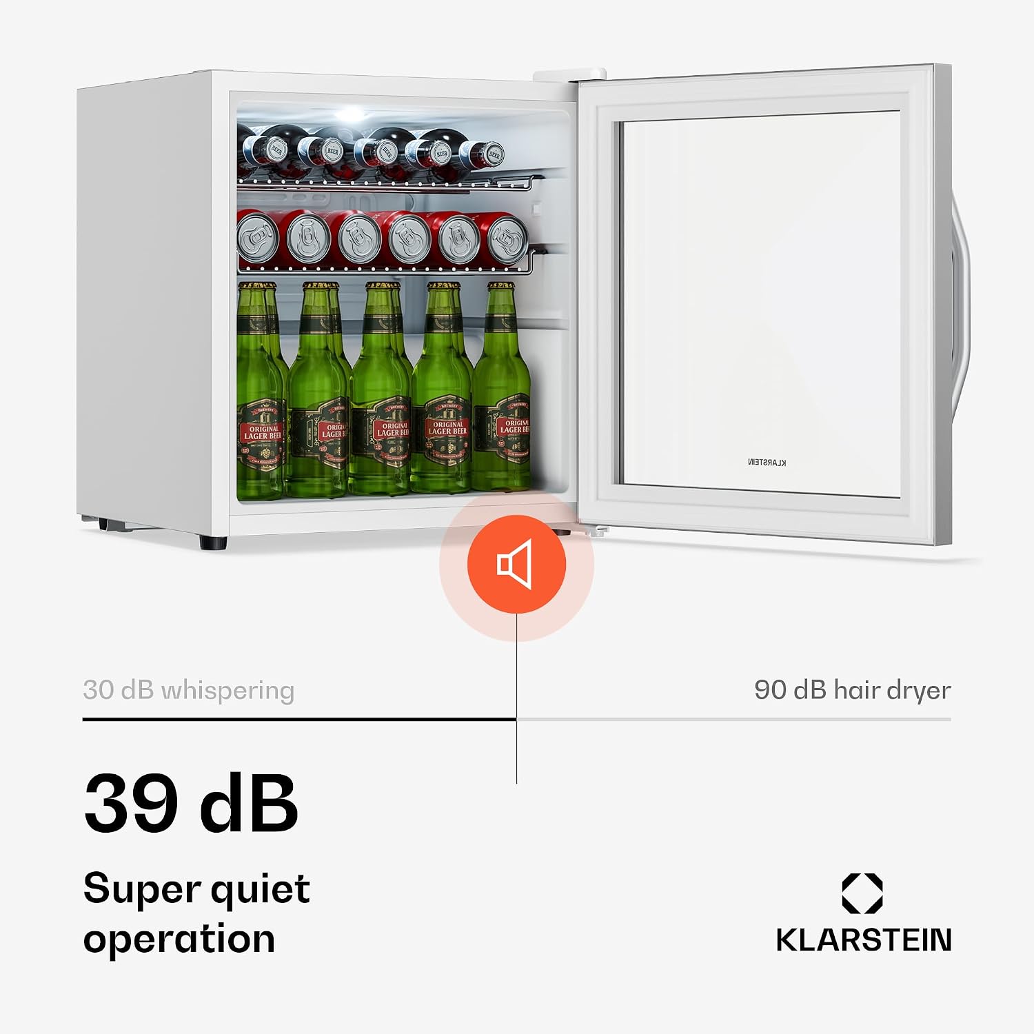 Detalle 2 de Klarstein HEA-Beersafe-L-WH 47 L Drinks Fridge with Glass Door and LED
