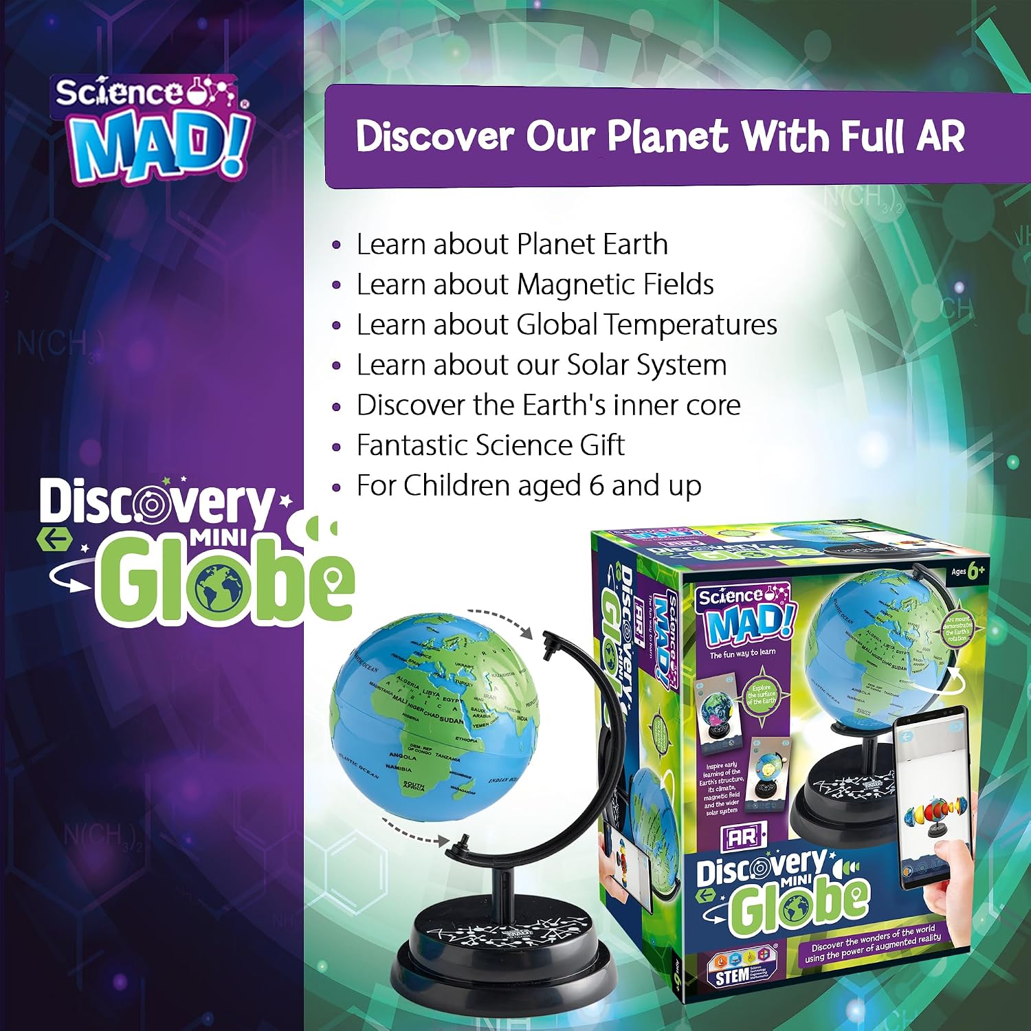 Detalle 2 de Science Mad AR Mini Globe for Kids