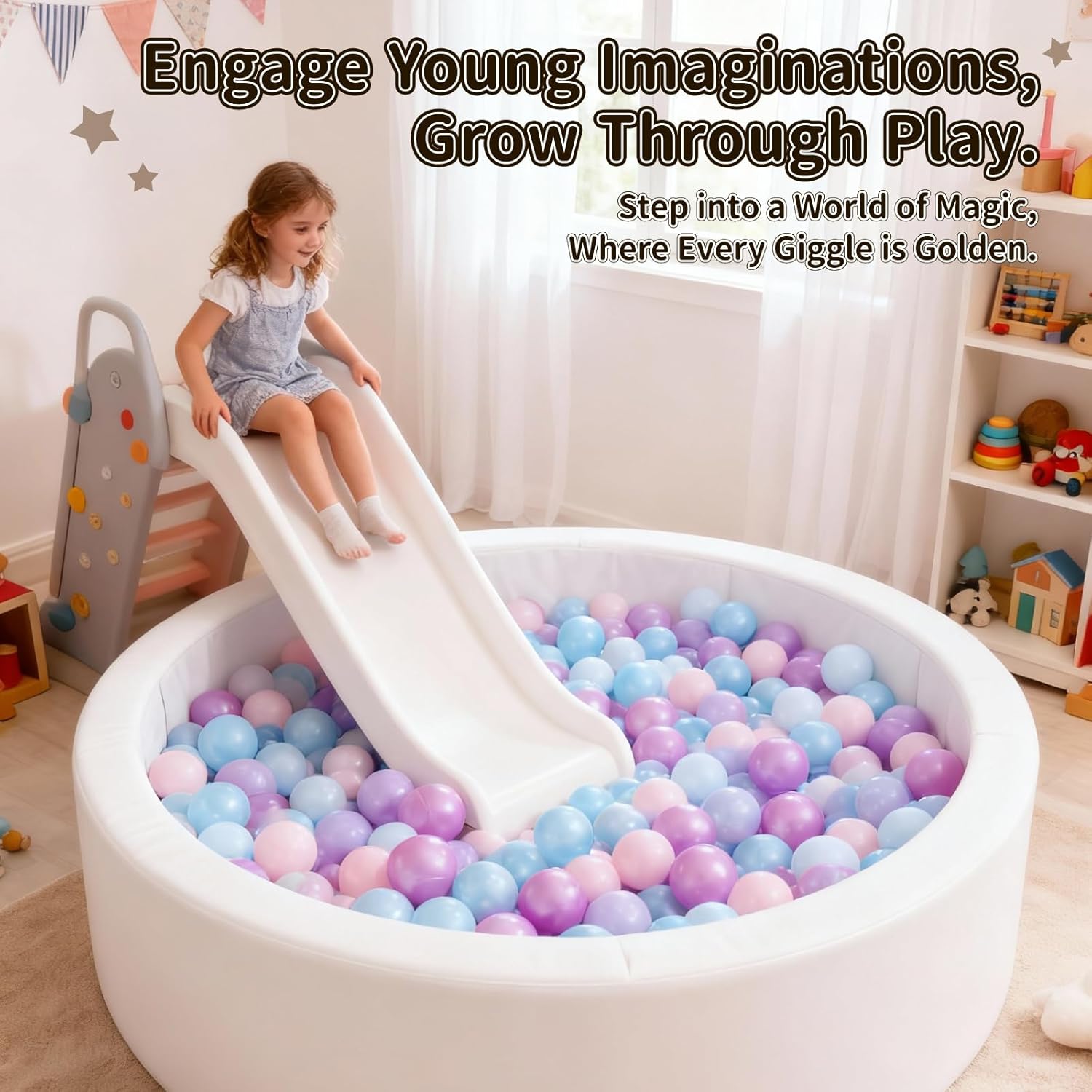 Detalle de STARBOLO Ball Pit Balls (Phthalate-Free, BPA-Free) for Toddlers — Crush-Proof Pool Play Pit Balls
