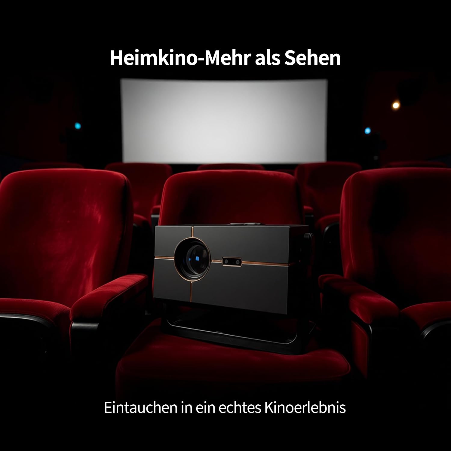 Detalle de Smart Beamer 4K Heimkino mit Autofokus, Auto-Trapezkorrektur, WiFi 6 & Android (Outdoor/Garten)