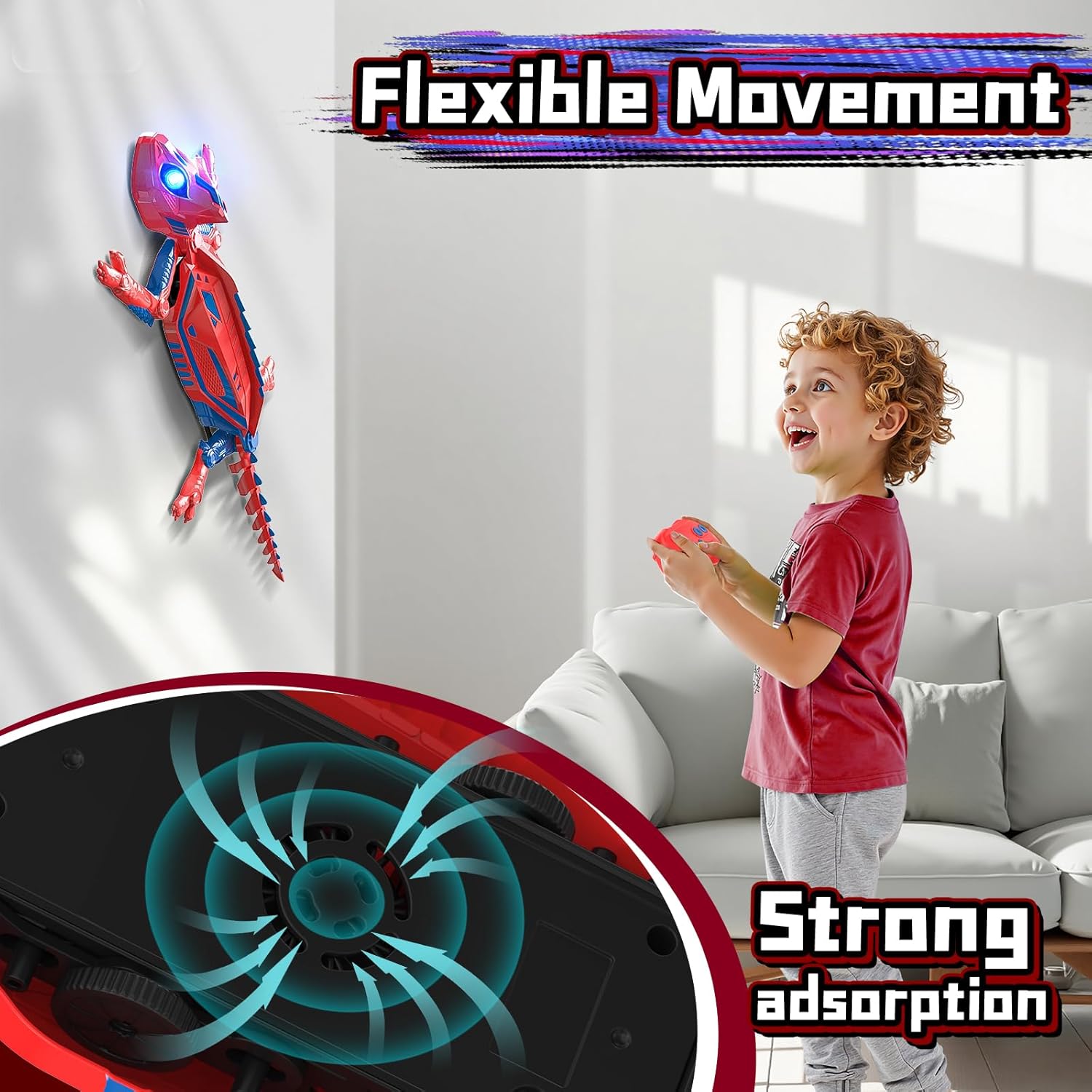 Detalle de Buoeuik Wall Crawler Gecko remote control climbing lizard toy