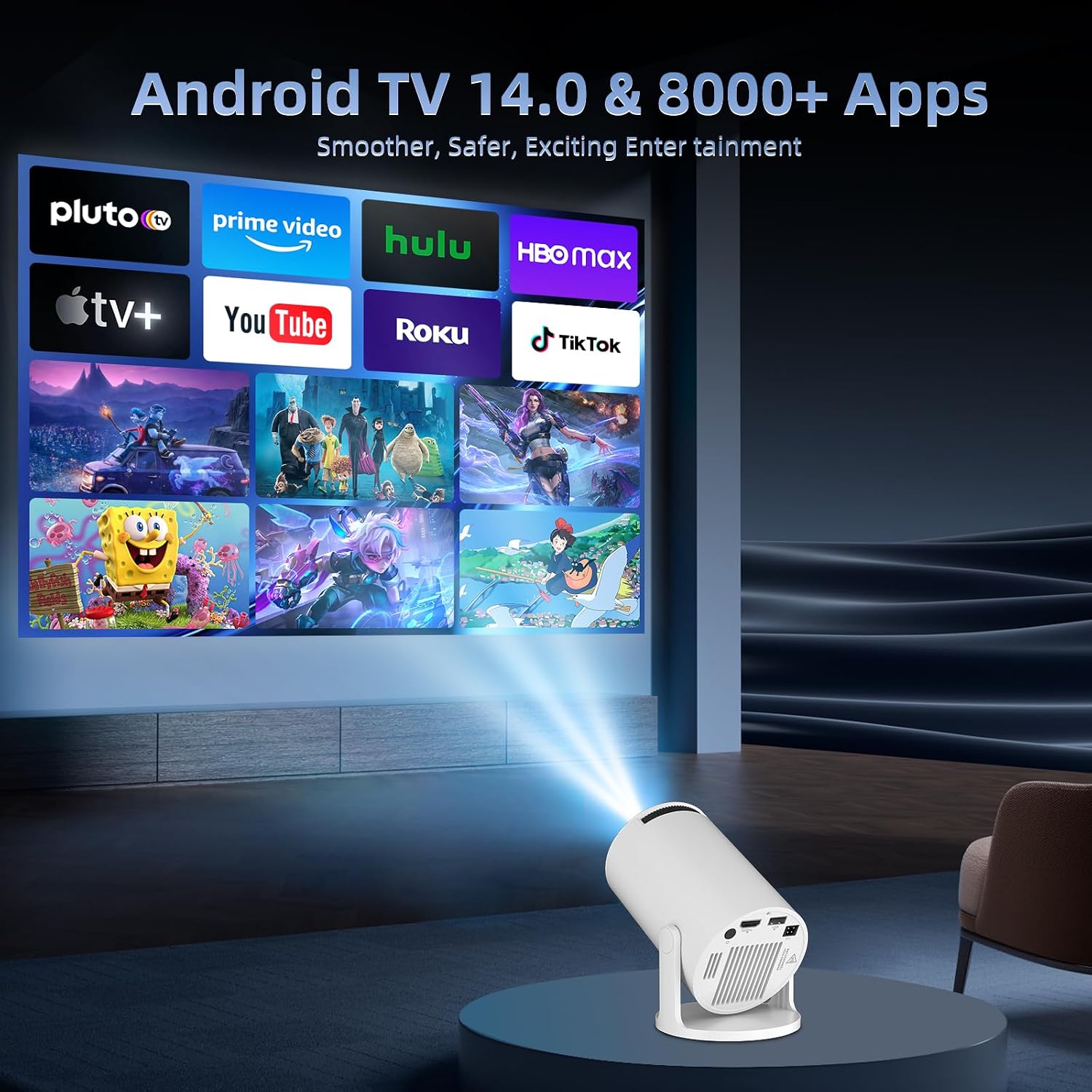Detalle de Ultra Smart Projector 12000 Lumens HY300Pro+