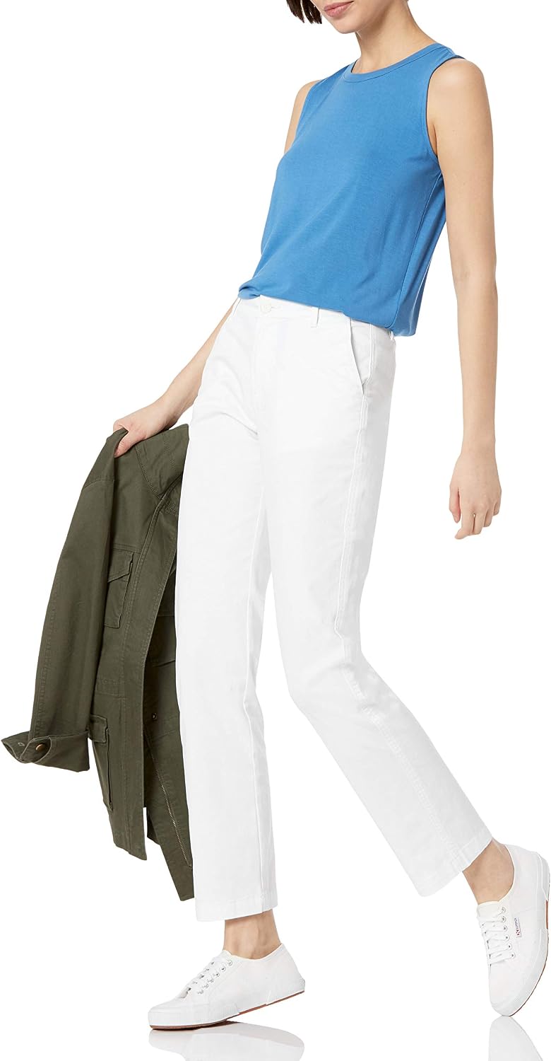 Detalle de Amazon Essentials Women's Slim Fit, Straight Leg Mid-Rise Stretch Twill Chino Pant