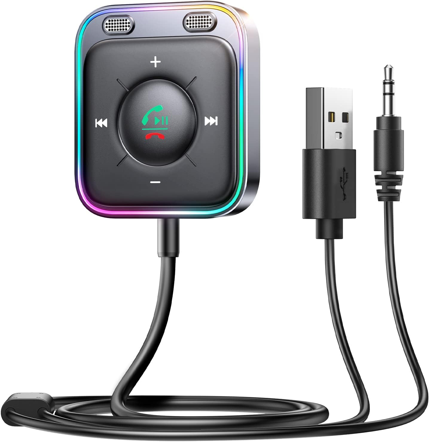 JOYROOM Bluetooth 6.0 AUX Car Adapter: Dual Mics, Plug-and-Play Car Receiver