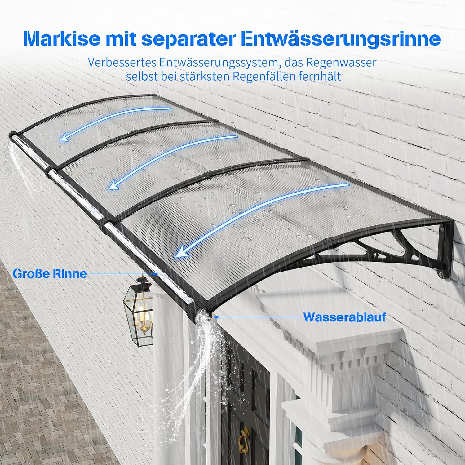 Detalle 2 de Fenstervordach 300x100 cm aus Polycarbonat
