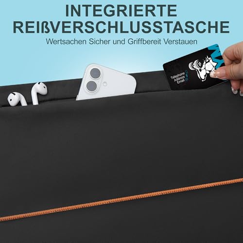 Detalle de Jokisa Fitness Handtuch 2er Set – 120 x 50 cm, Mikrofaser, mit Kapuze und versteckter Reißverschlusstasche