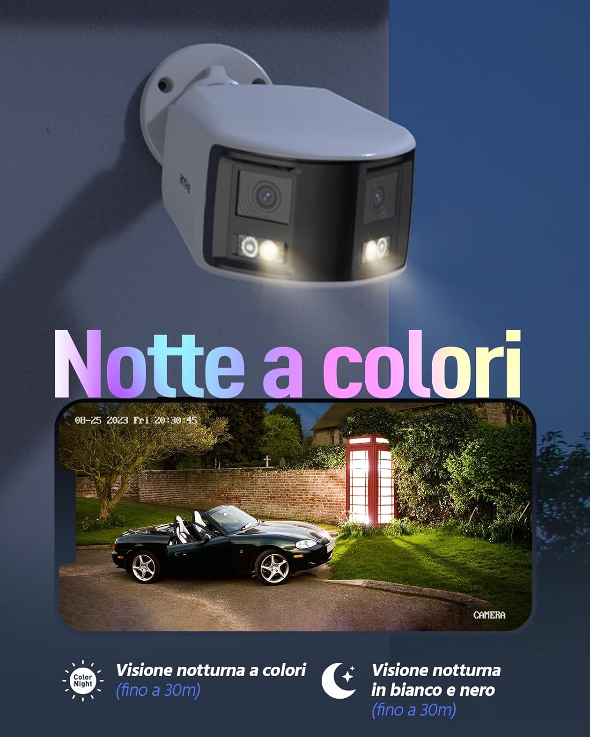 Thumbnail 2 de ANNKE Telecamera di sicurezza PoE 4K con doppia lente e vista panoramica 180°