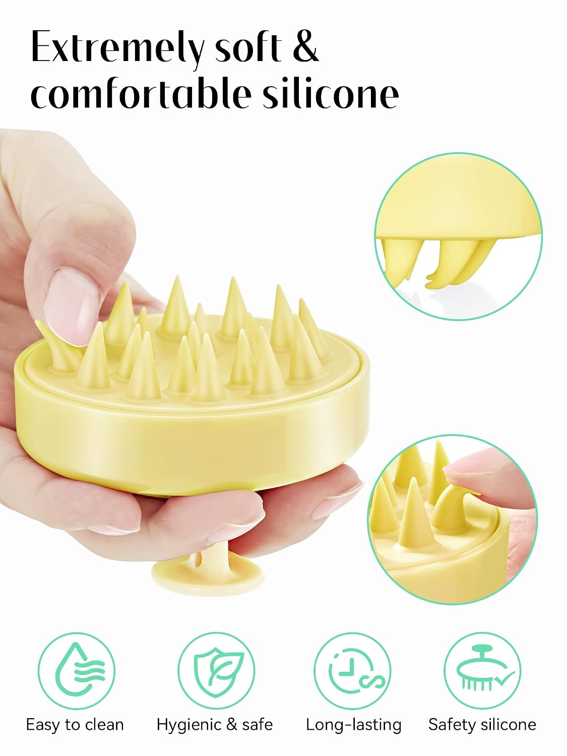 Detalle de HEETA Scalp Massager with Silicone Bristles