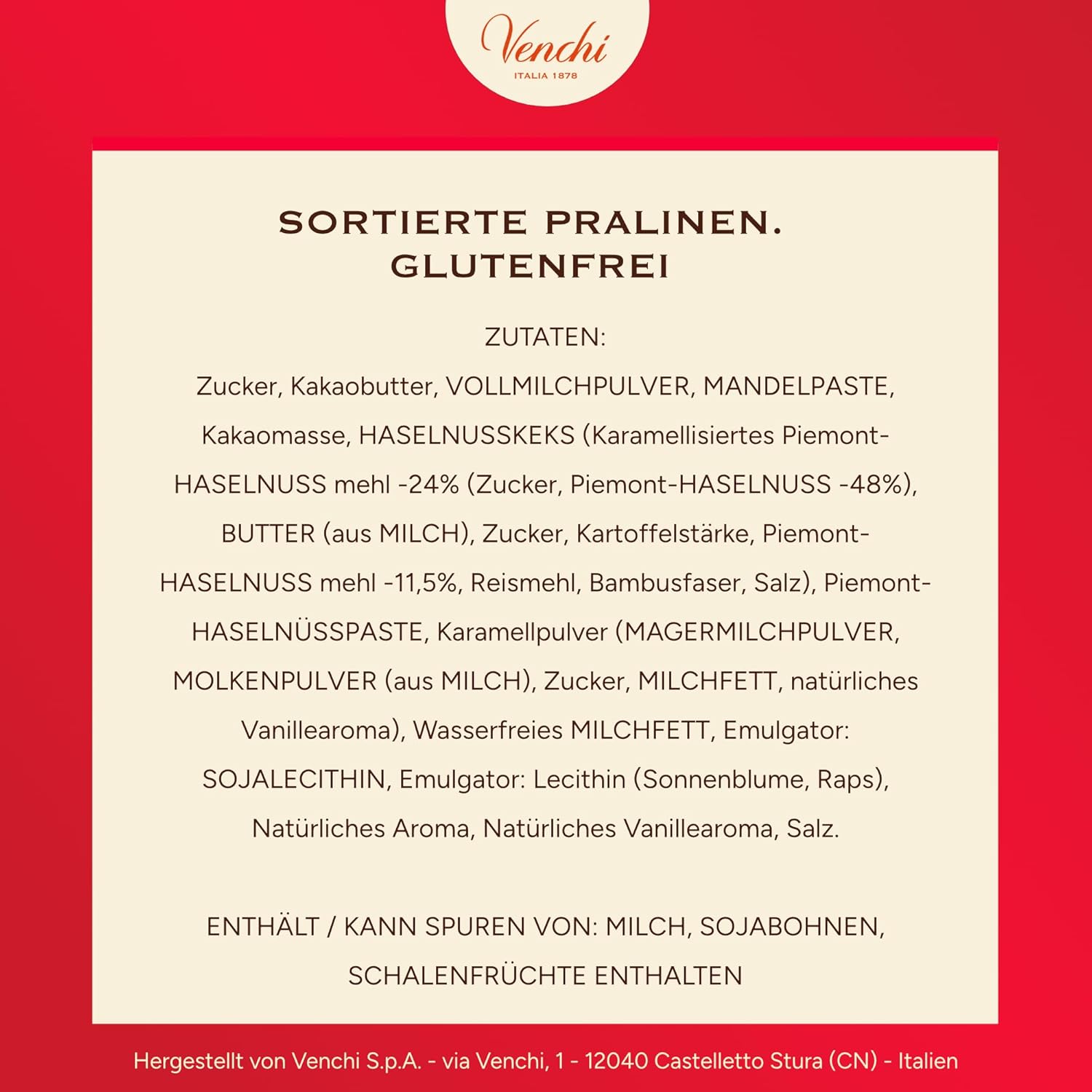 Thumbnail 5 de Venchi Mini-Buch mit 8 sortierten Pralinen (105 g) – glutenfrei, ohne Farb- und Konservierungsstoffe
