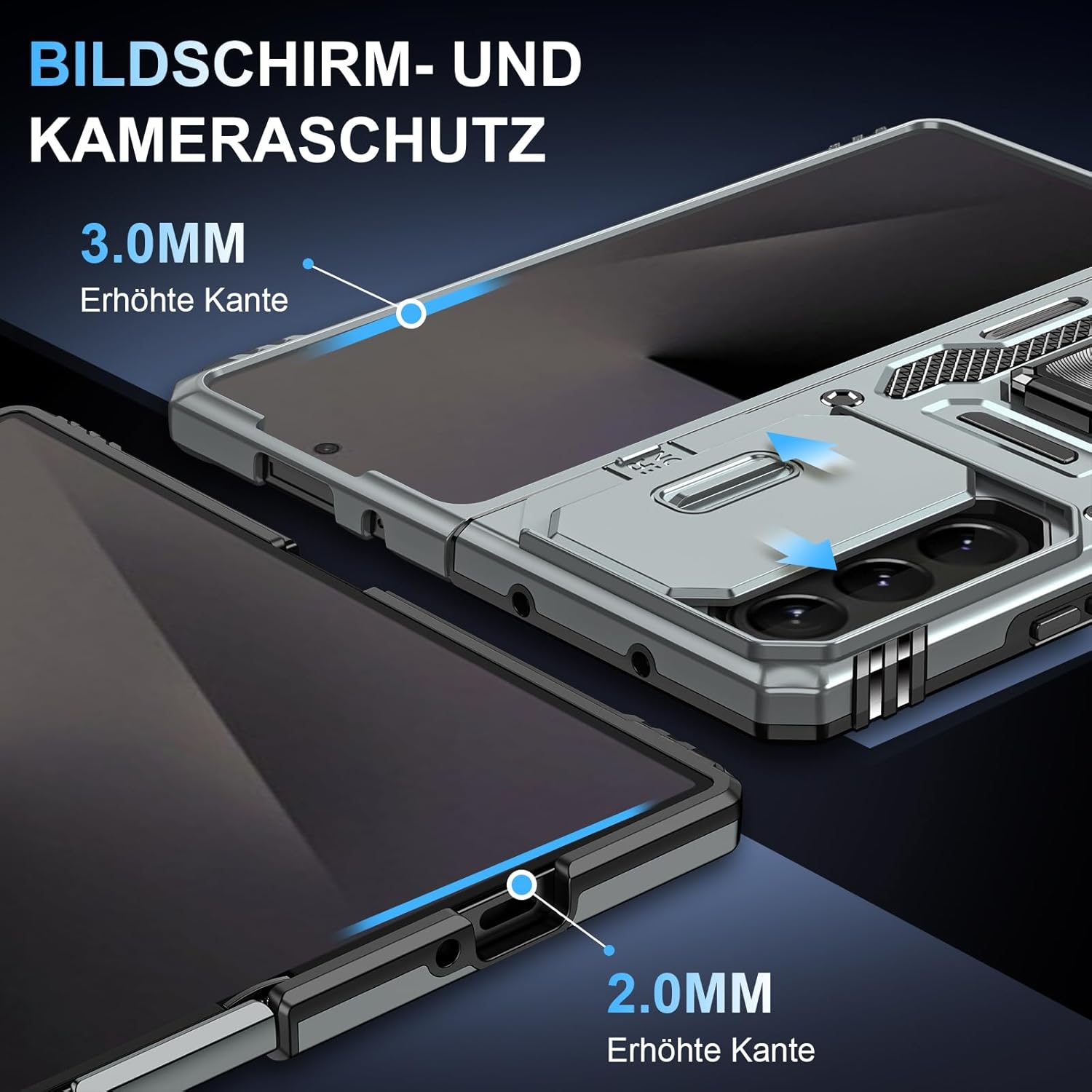 Thumbnail 1 de Vanki Handyhülle für Samsung Galaxy Z Fold 7 – 360° Drehbarer Metallring Ständer, Kameraschutz & Stoßfest