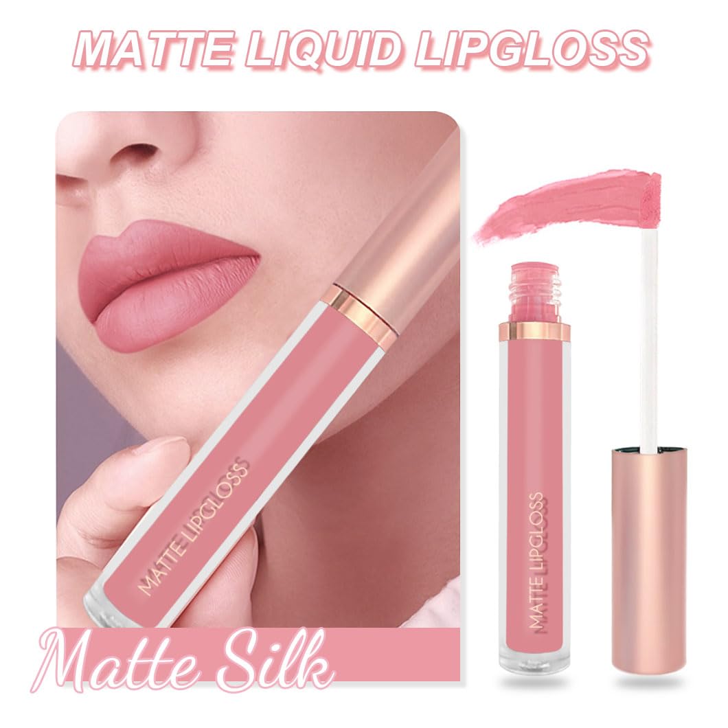 Thumbnail 5 de 3PCS Soft Romantic Nude Liquid Lipstick Set, Matte Nude, Rose & Creamy Shades