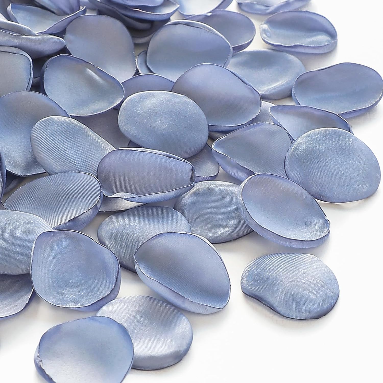 Floroom 300pcs Dusty Blue Rose Petals — Handmade Satin Silk Confetti for Weddings and Events