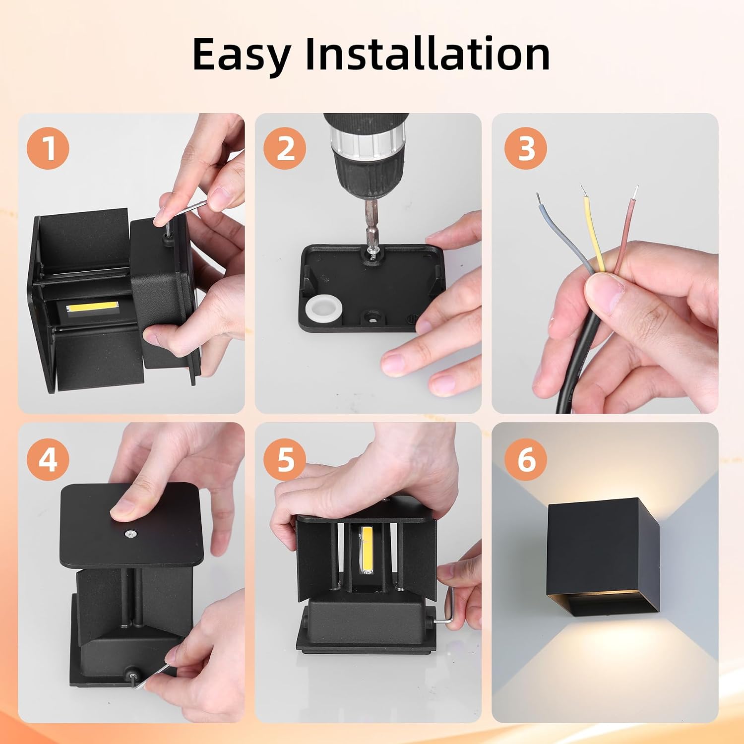 Thumbnail 6 de CHENBEN Outdoor Wall Lights 12W IP65 Adjustable Beam LED Wall Lamp (4 Pack) – 3000K Warm White