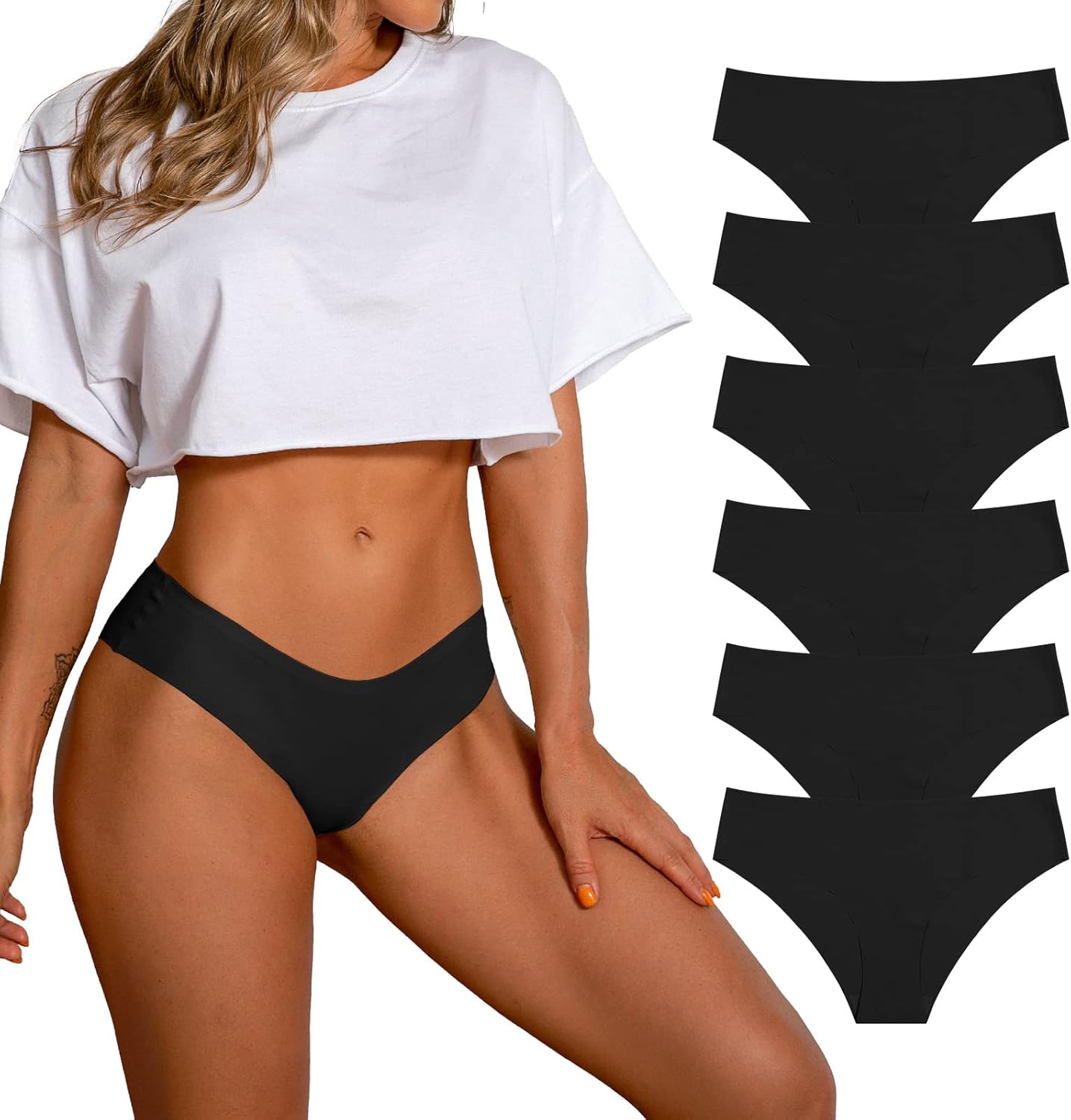 Detalle de SHARICCA Damen Unterhosen Nahtlos Atmungsaktiv Hipster – Mehrpack, unsichtbare Bequemlichkeit