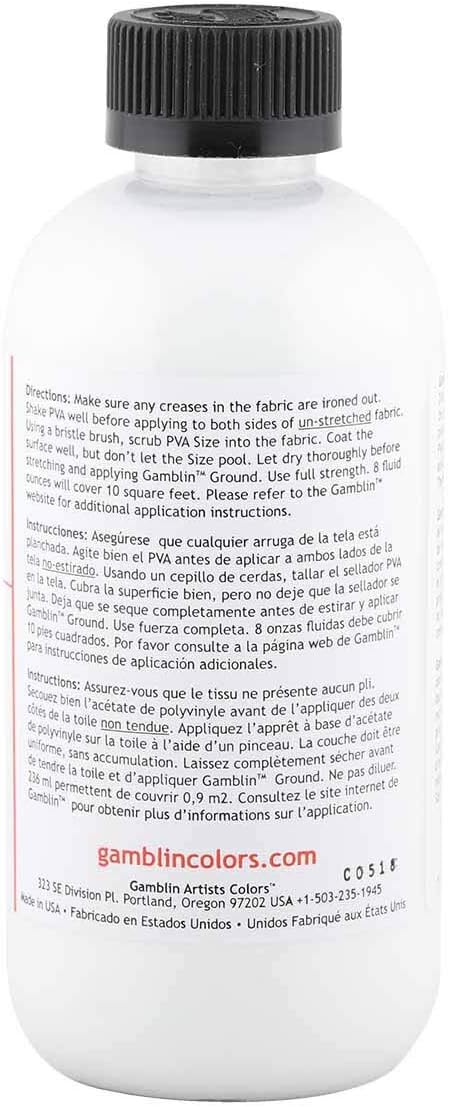 Detalle 2 de Gamblin ポリ酢酸ビニルサイズ 240ml キャンバス・リネン向け低臭タイプ