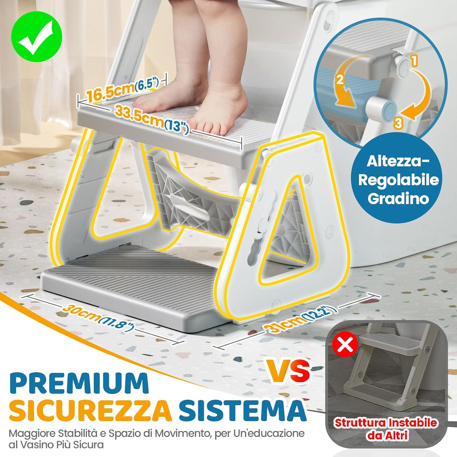 Detalle 2 de Riduttore WC Bambini Upgraded 2 in 1 7 livelli
