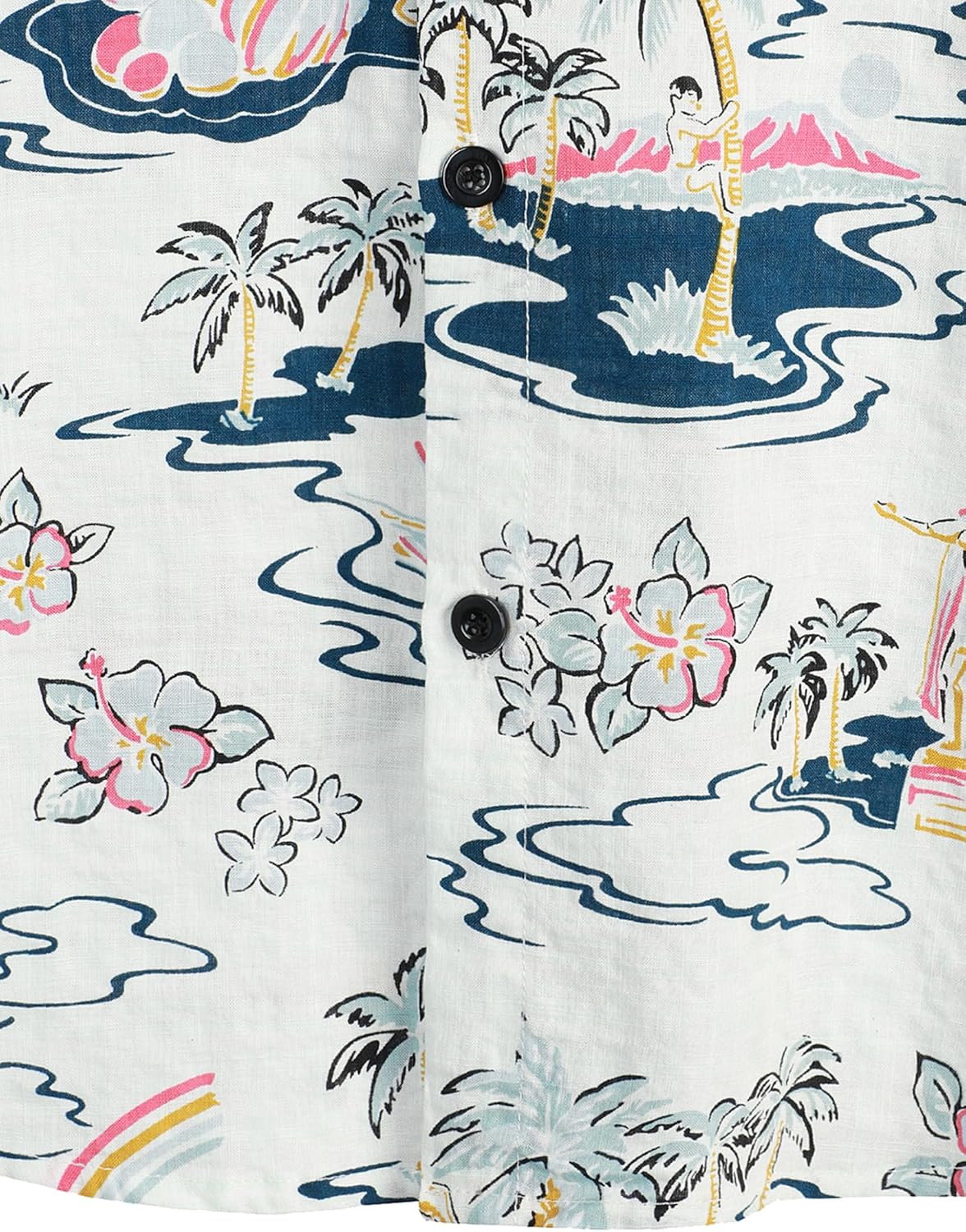 Detalle de VATPAVE Herren Hawaii Hemd Kurzarm – Blumenprint, Regular Fit
