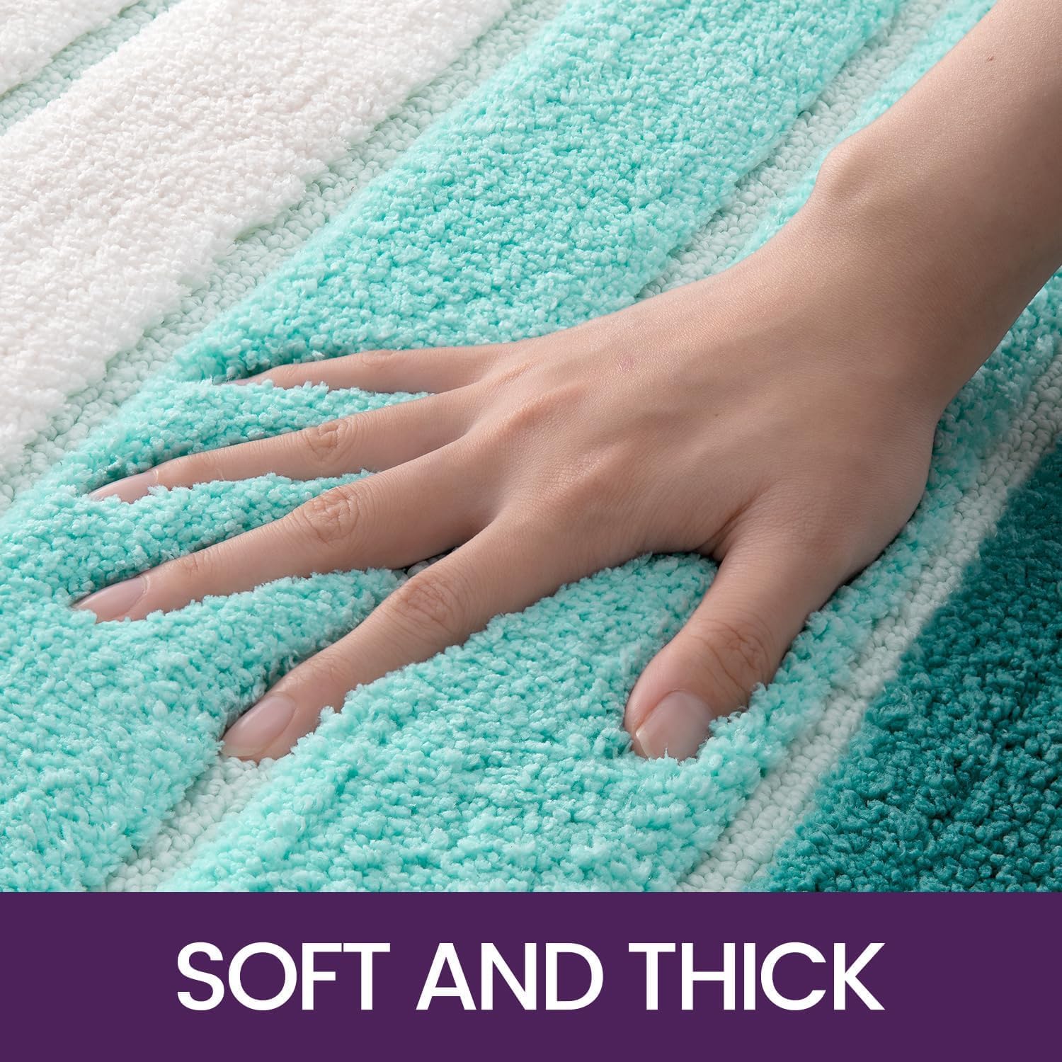 Thumbnail 2 de DEXI Bath Mat 40 x 60 cm – Extra Soft Absorbent Microfibre Non-Slip Washable Rug (Turquoise)