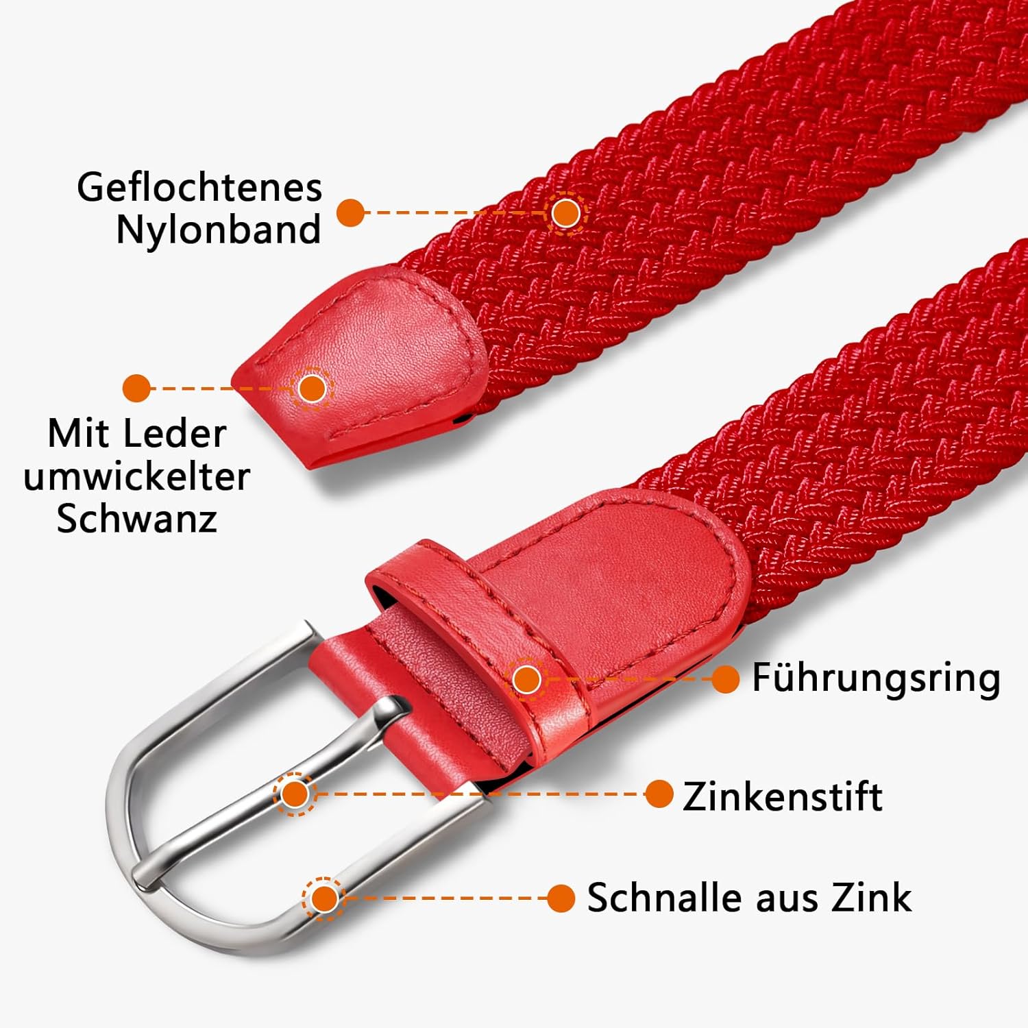 Thumbnail 5 de TANGCHAO Stretch-Stoffgürtel als Flechtgürtel mit Elastik, Breite 3,3 cm – verstellbar für Damen und Herren