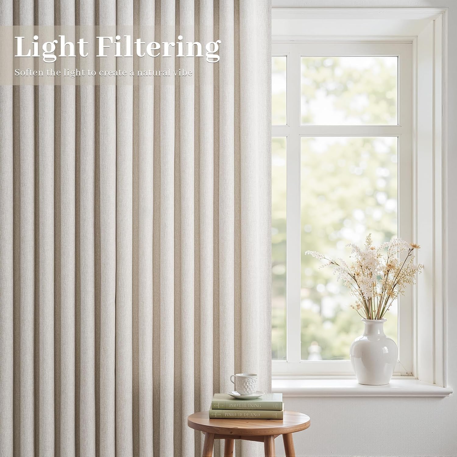 Thumbnail 2 de Drapenova light flitering curtain, Oatmeal Pinch-Pleat Curtains, 84-Inch