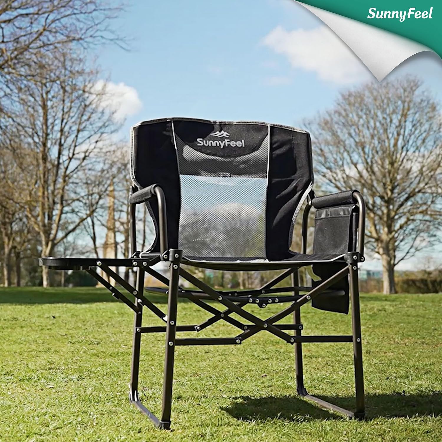 Thumbnail 1 de SunnyFeel Camping Directors Chair - Heavy Duty Oversized with Side Table