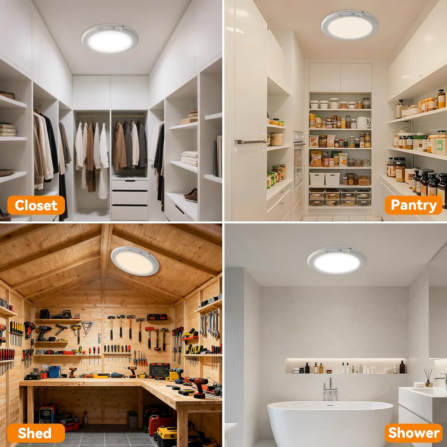 Thumbnail 6 de KYEKIO T070 Rechargeable LED Ceiling Lights, 2-Pack with Motion Sensor