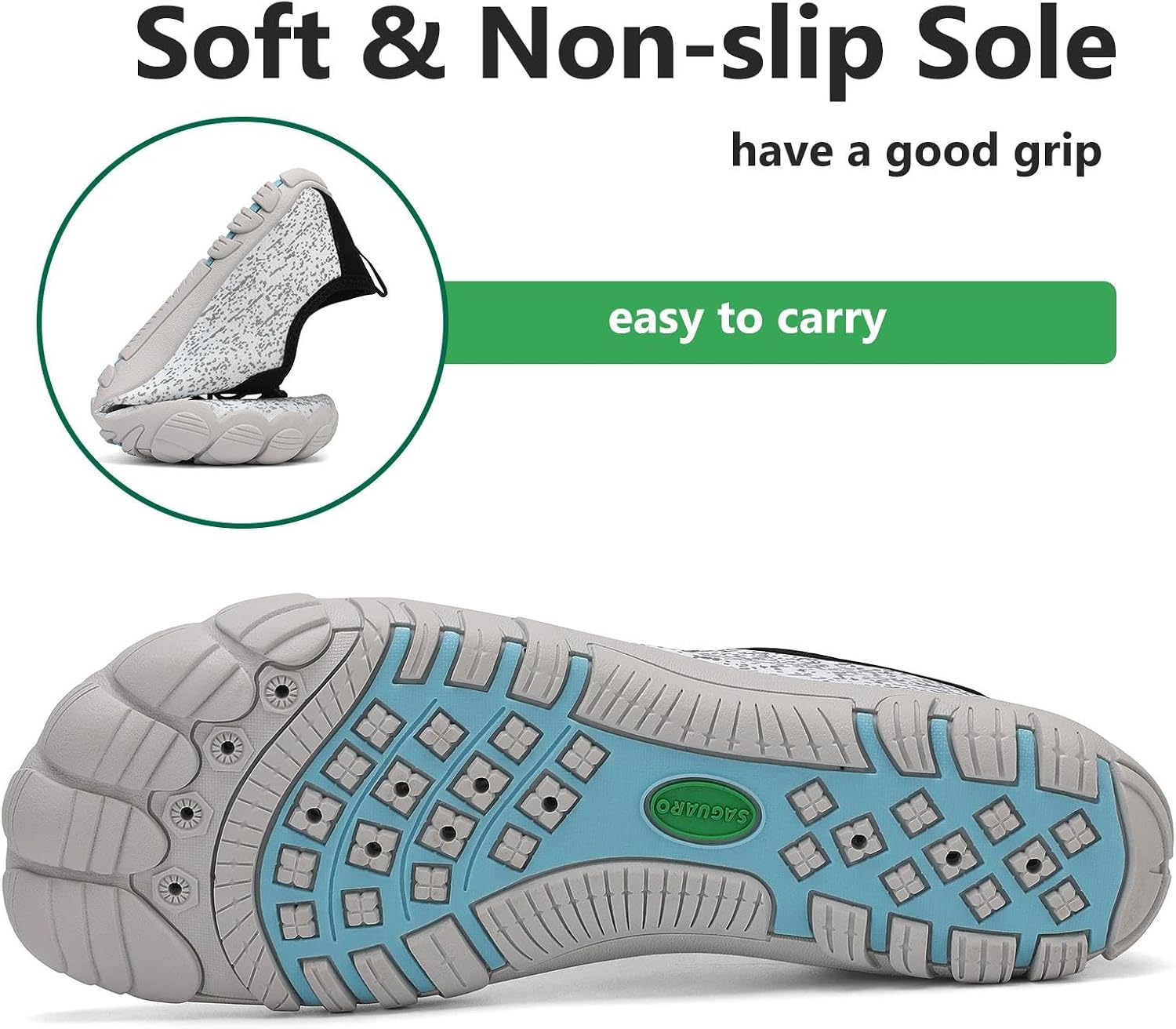 Detalle de SAGUARO Chaussures pour Sport Aquatique avec Semelle Épaisse – Mixte Adulte
