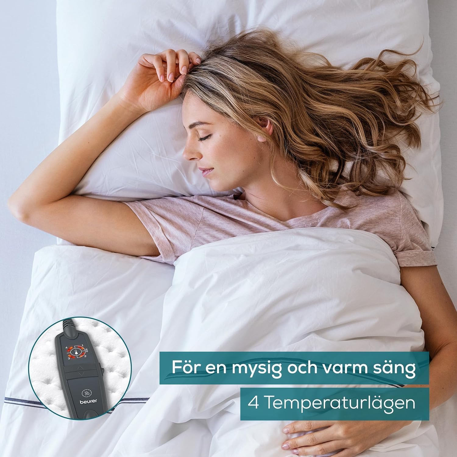 Detalle 1 de Beurer UB 60 uppvärmd underfilt 150 × 80 cm med återvunnet material