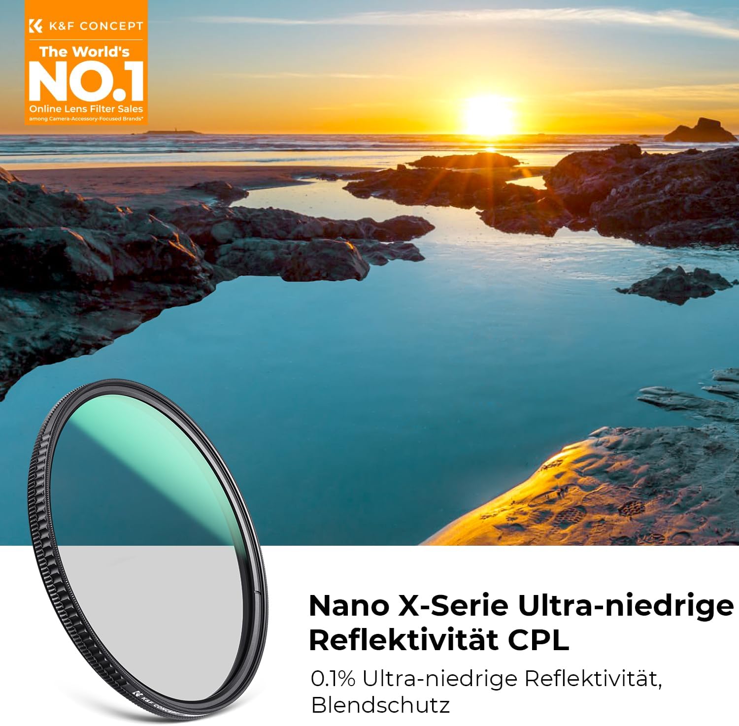 Thumbnail 1 de K&F CONCEPT Filter 67 mm CPL „Ultra-niedrige Reflexion“ Nano-Xcel