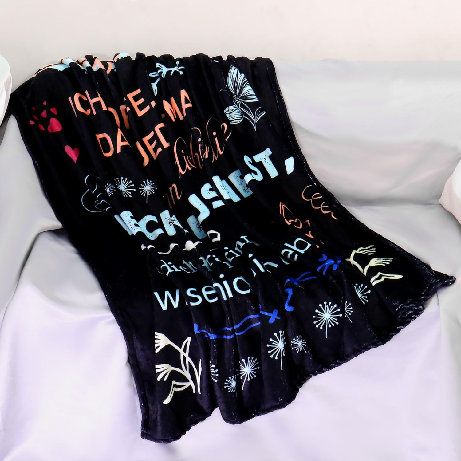 Thumbnail 4 de Original Geschenk Liebe Patin Kuscheldecke 150 x 130 cm – ideale Herzensbotschaft