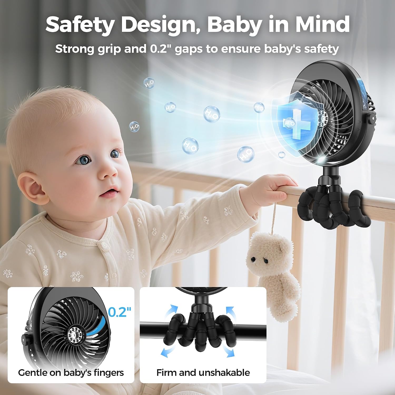 Detalle de COMLIFE Stroller Fan 4000mAh