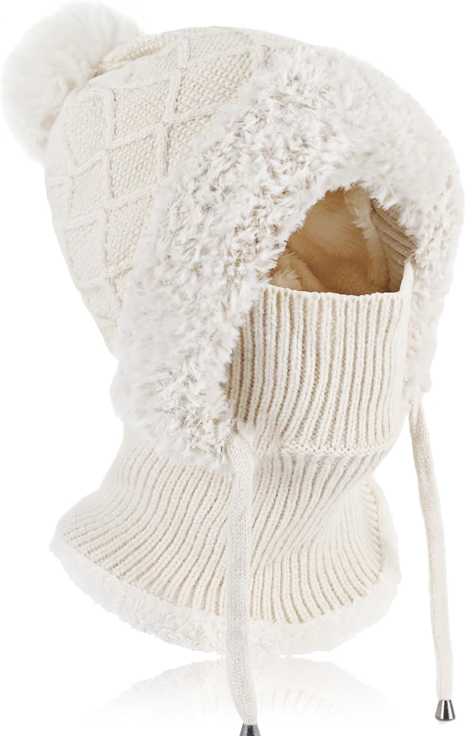 Detalle de TAGVO Winter Warm Knitted Cap with Neck Warmer 🧣