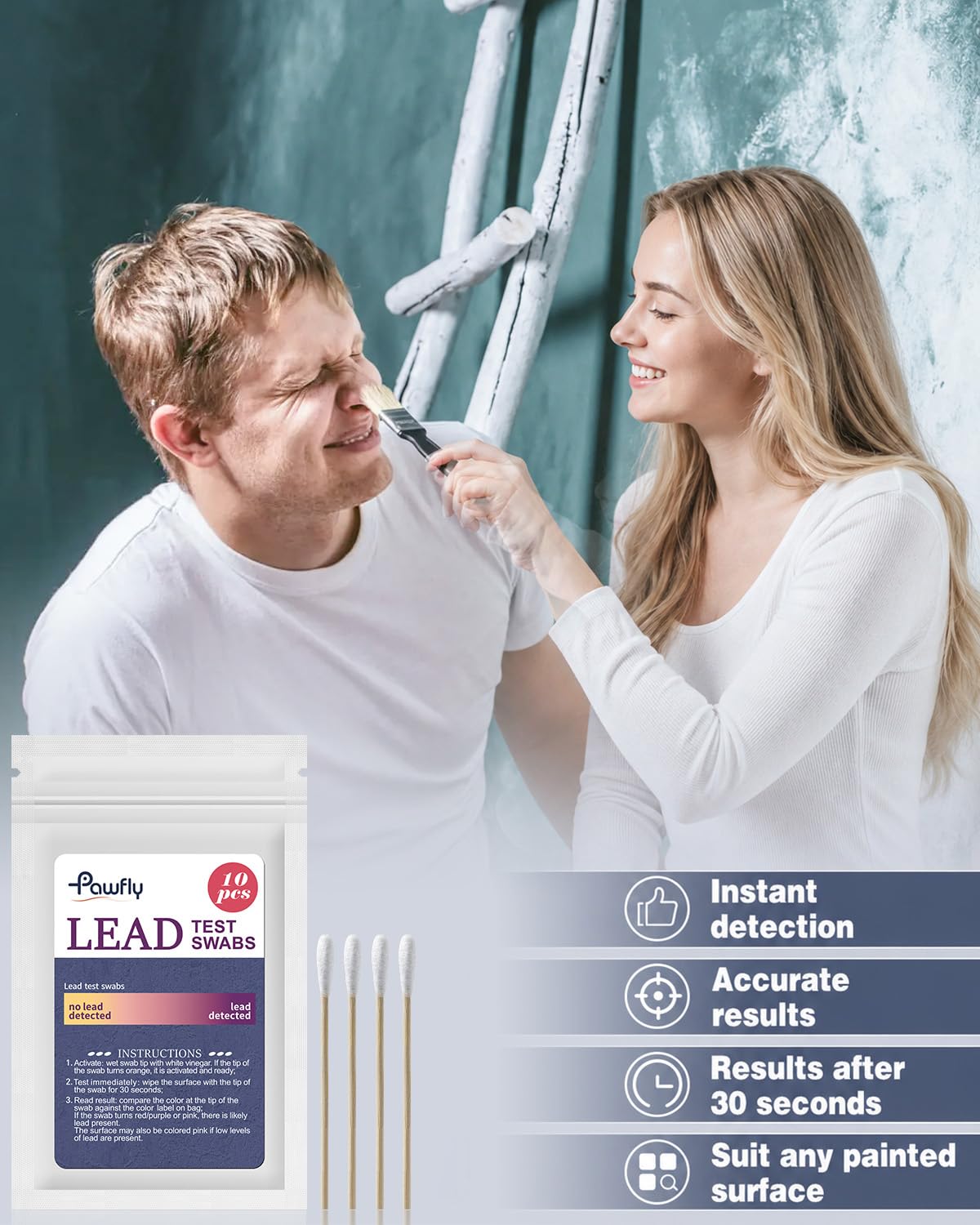 Detalle de Pawfly-CW2993-loodtestpads voor thuis, 10 stuks voor gebruik met azijn