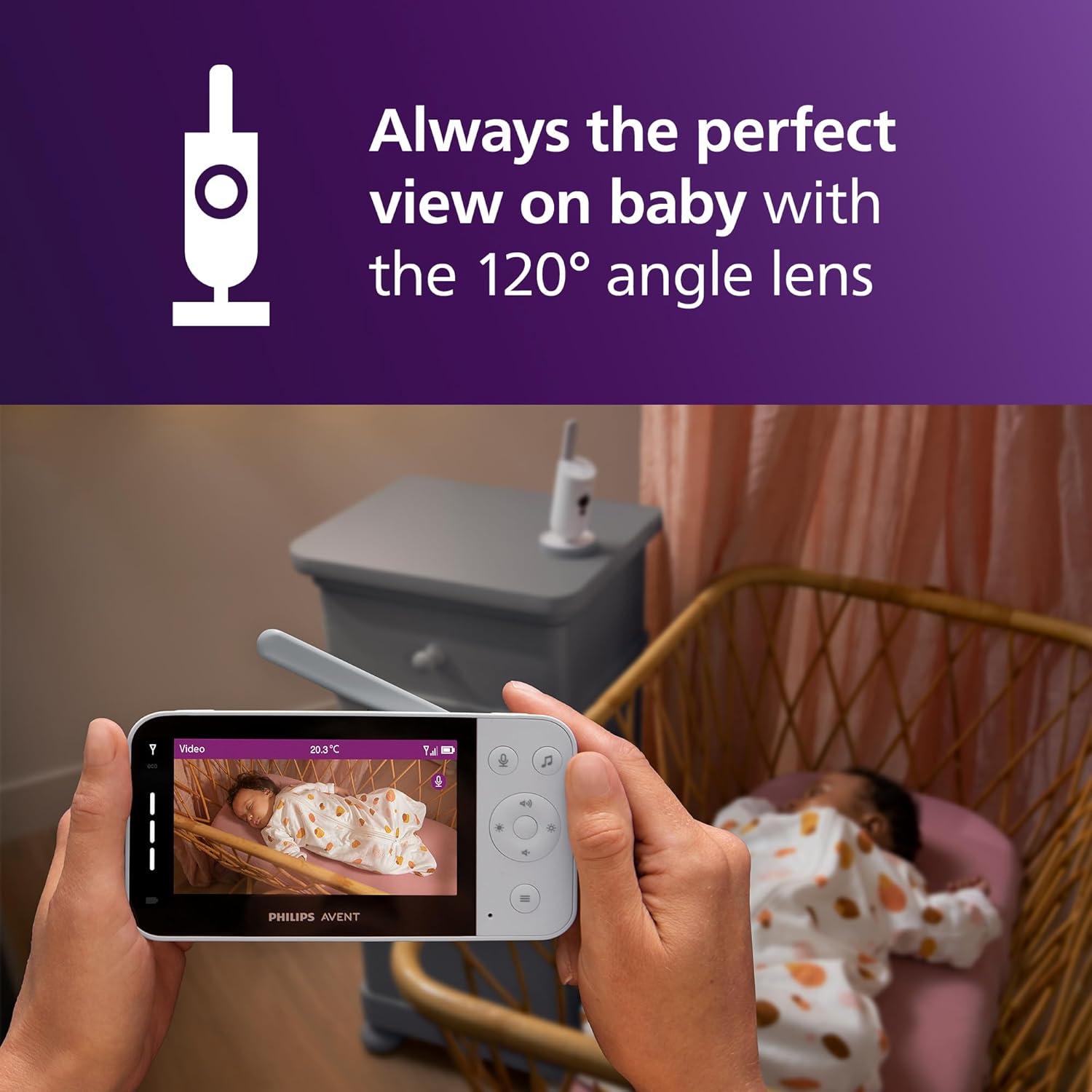 Thumbnail 2 de Philips Avent Connected Baby Monitor with WiFi (Model SCD951/26) with HD camera, WiFi/app and infrared night vision