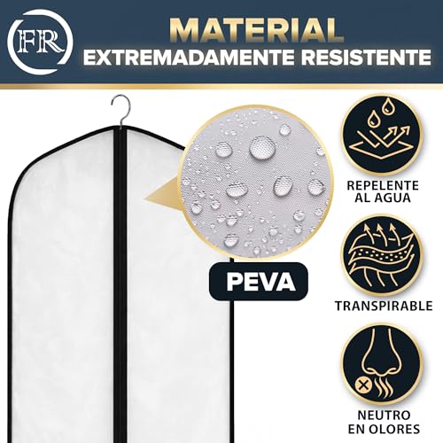 Detalle de FiRiO 2x Fundas de Ropa Armario, Antipolvo y Transpirables (100x60 cm) – Porta Trajes para Mujer y Hombre