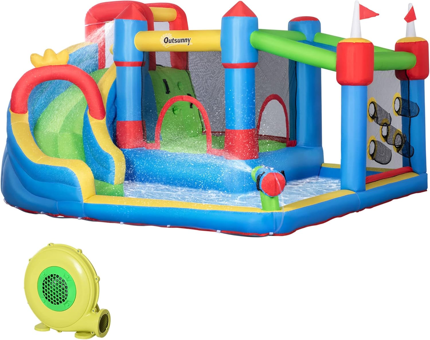 Outsunny Château Gonflable Aire de Jeux 390 x 300 x 197 cm