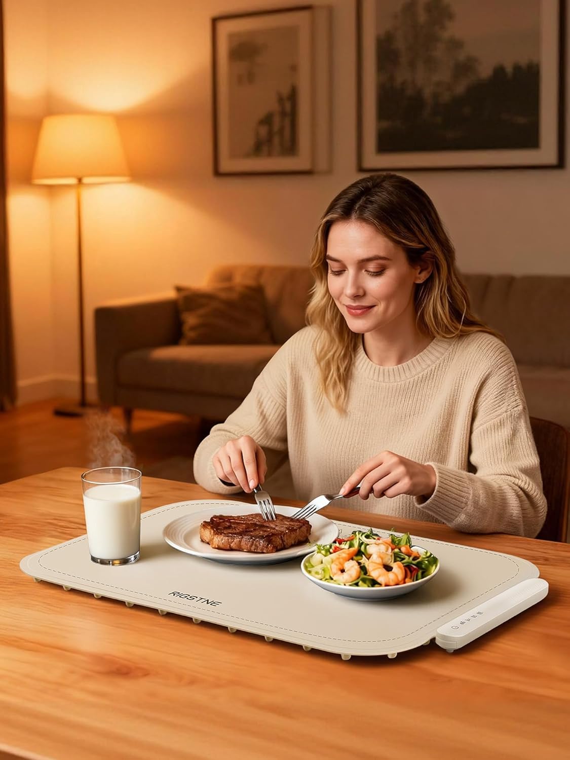 Thumbnail 6 de Food Warming Mat: Full-Surface Electric Warmer Tray with 3 Adjustable Temps