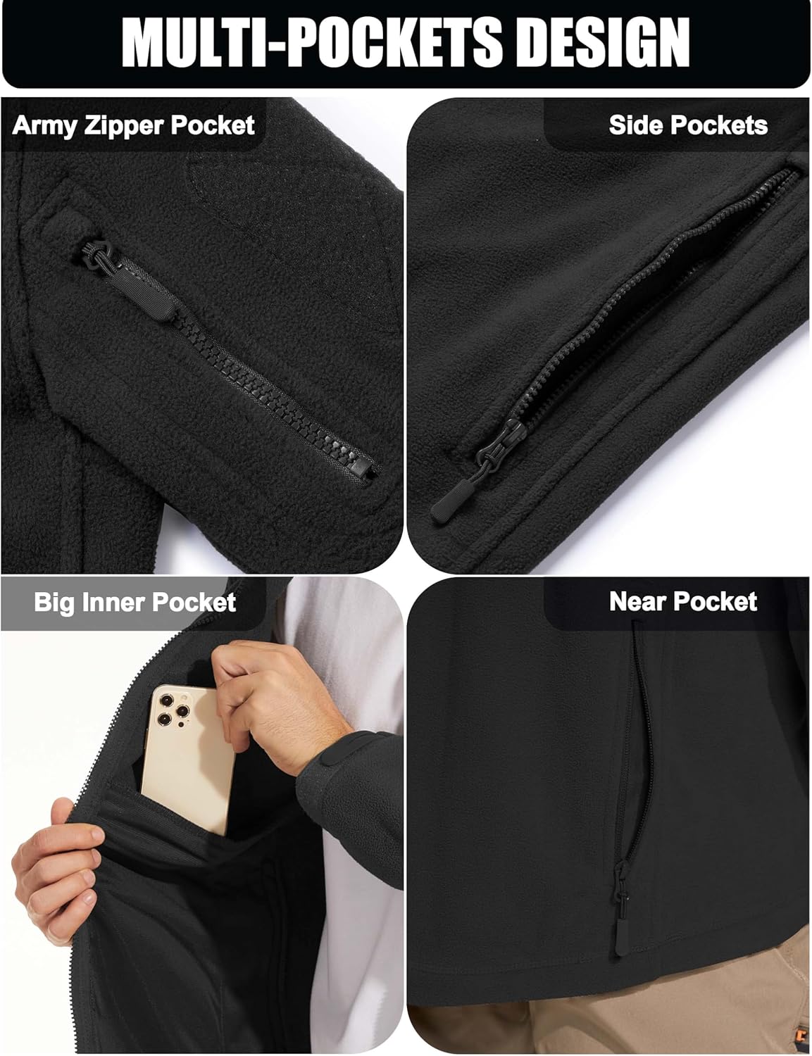 Thumbnail 5 de CRYSULLY Tactical Fleece Jacket 7 pockets