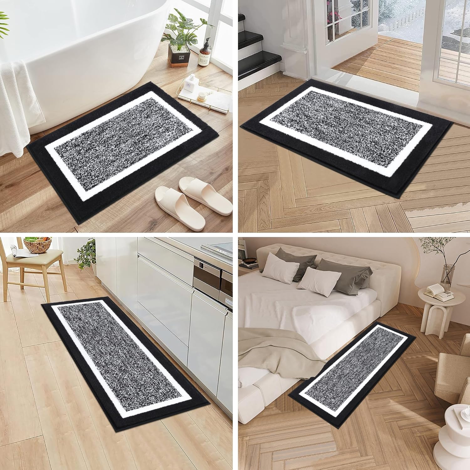 Thumbnail 6 de Pauwer 3-Piece Microfiber Shaggy Bathroom Rug Mat Set