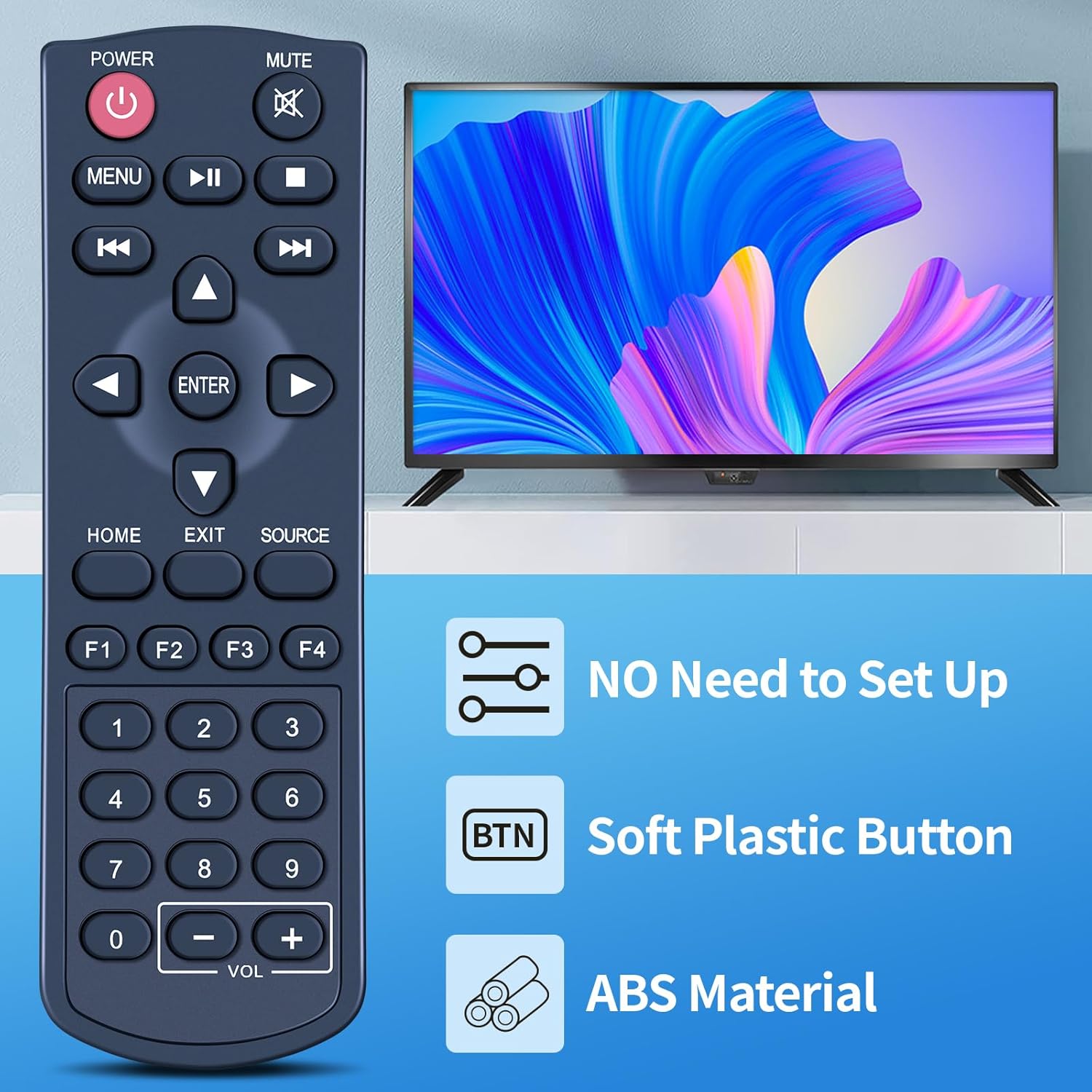 Thumbnail 2 de TCNOUMT Replacement Remote for ViewSonic PJD6223/PJD6253 and Iiyama LH4370UHB-B1 43" 4K VA LED Monitor