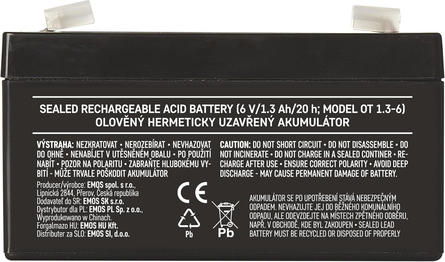 Detalle de Accumulateur sans entretien Les emos plomb 6 V – 1,3 Ah (1 pièce) b9651