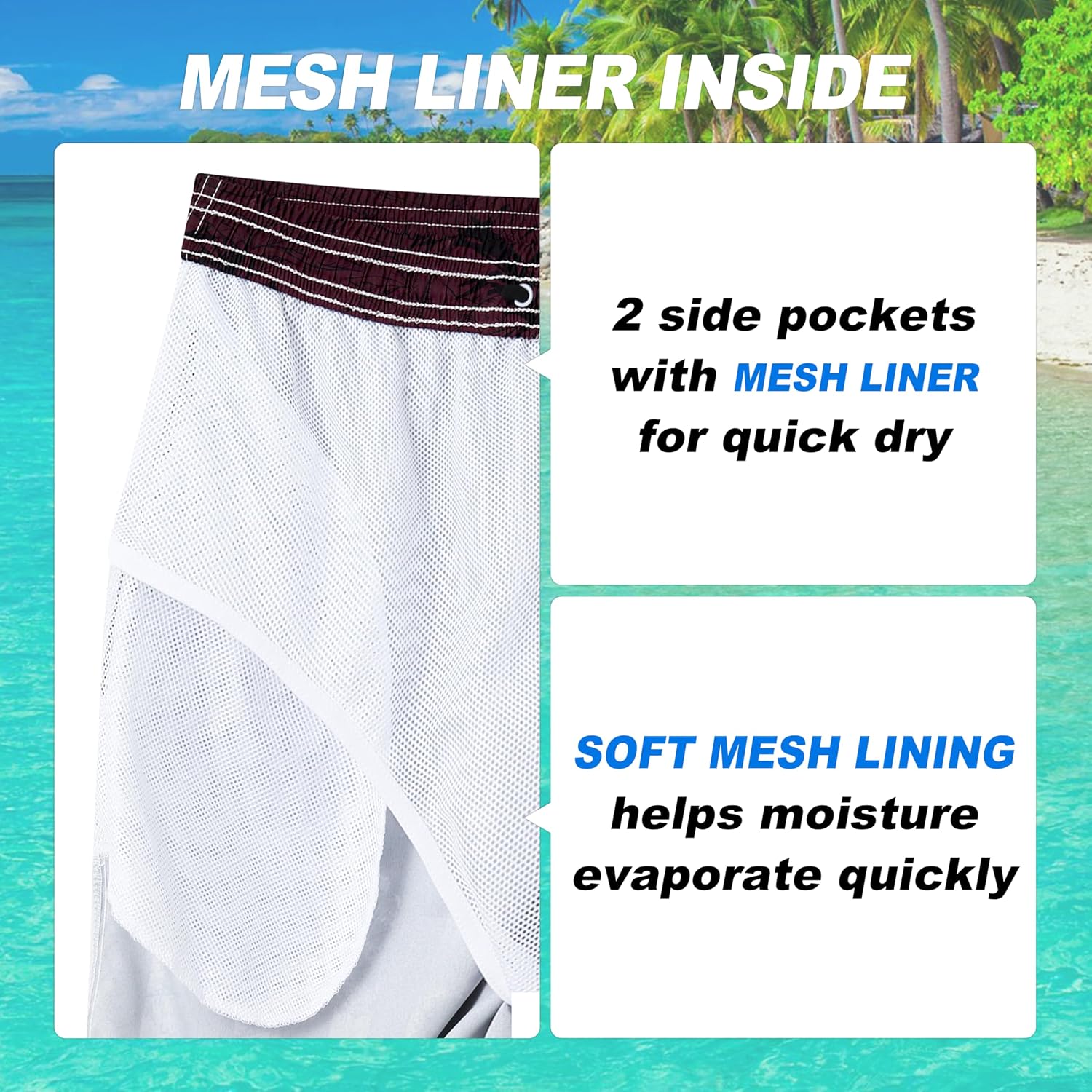 Detalle 1 de FENTENG Men's Swim Trunks with Mesh Liner