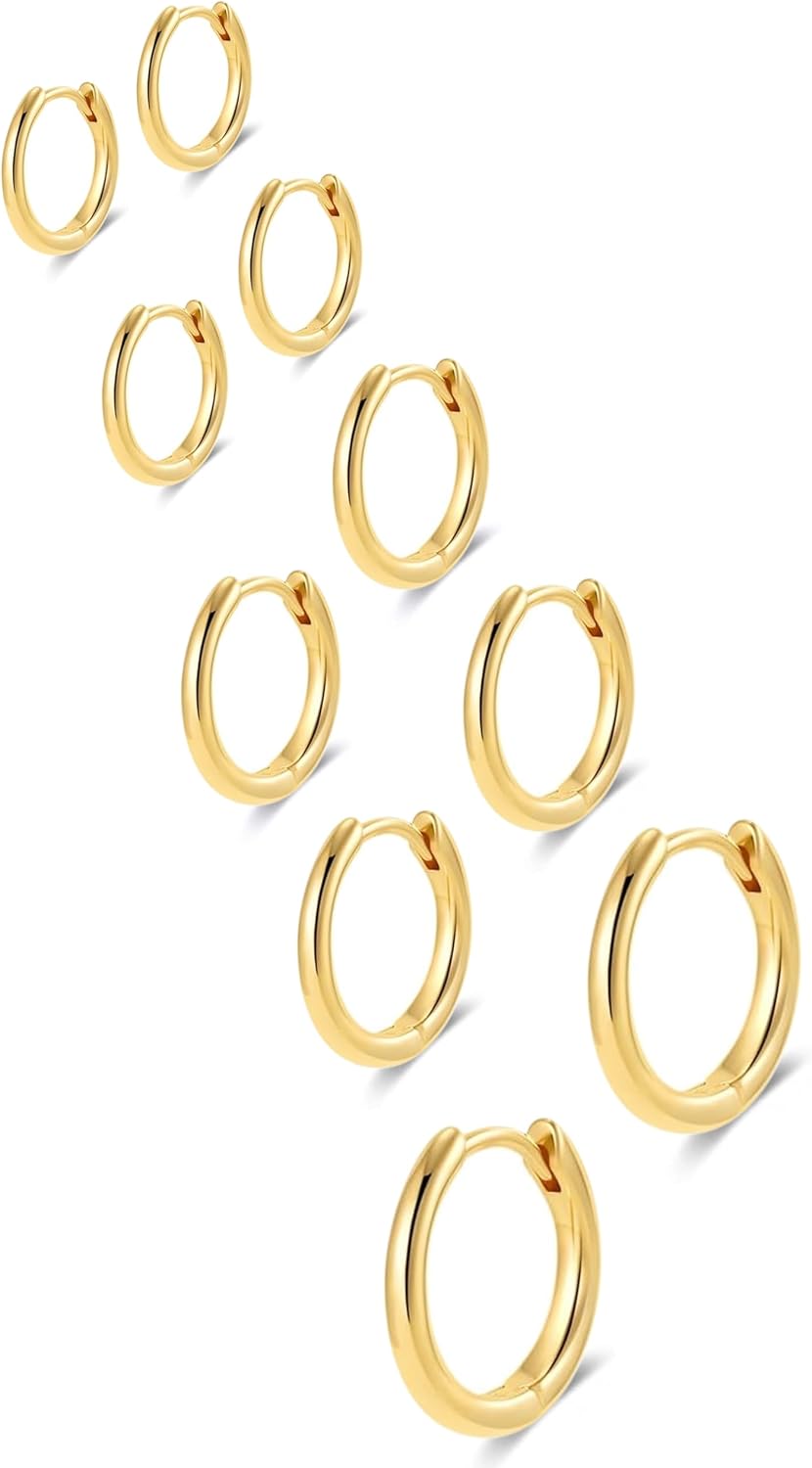 Detalle de Gokeey Huggie Hoop Earrings 316L Stainless Steel