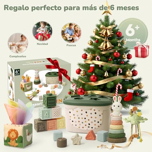 Thumbnail 7 de Auezona: 5 en 1 Juguetes Montessori para Bebés 6-12 Meses – Verde