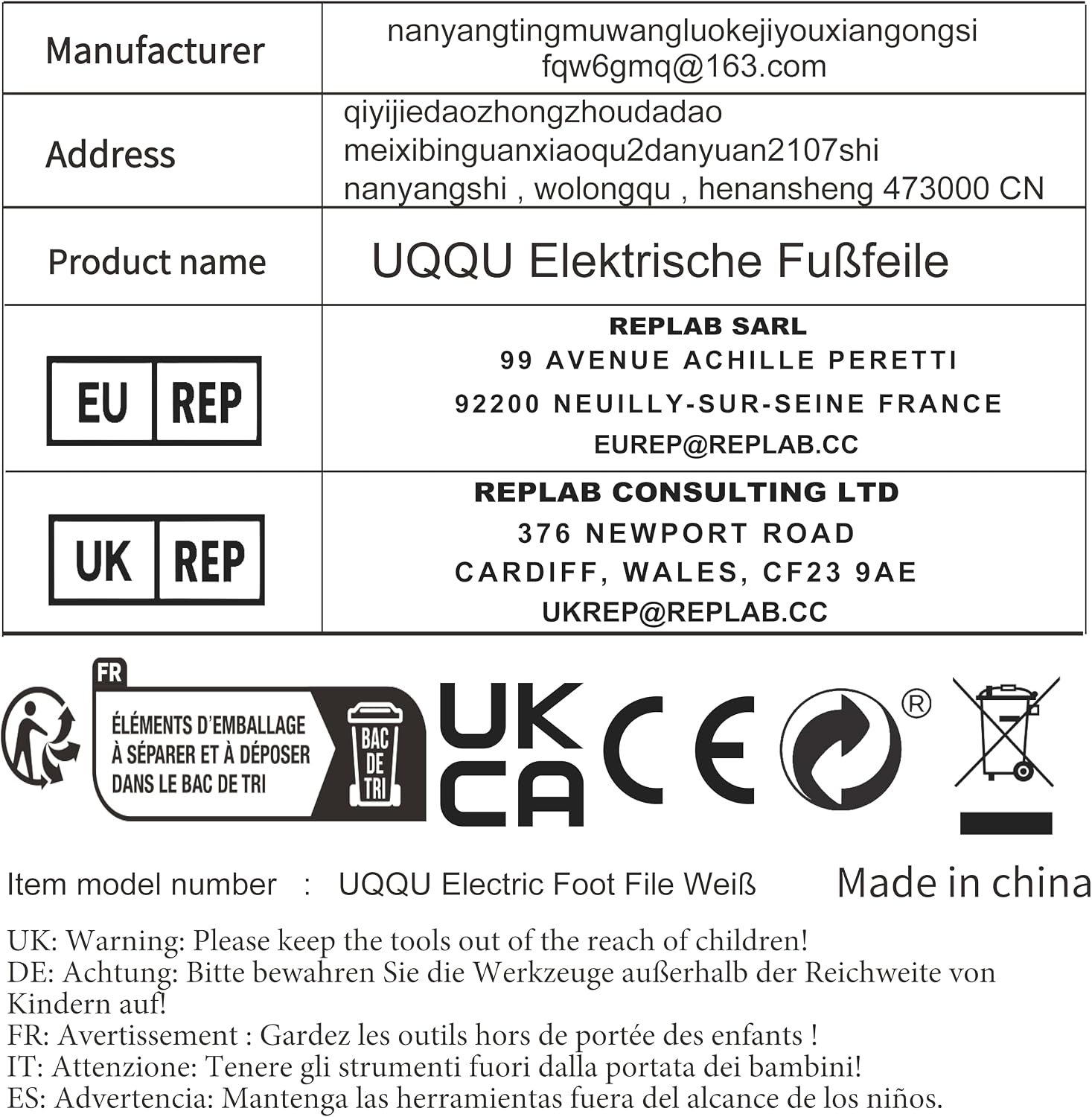 Detalle 2 de UQQU Elektrische Fußfeile 🦶