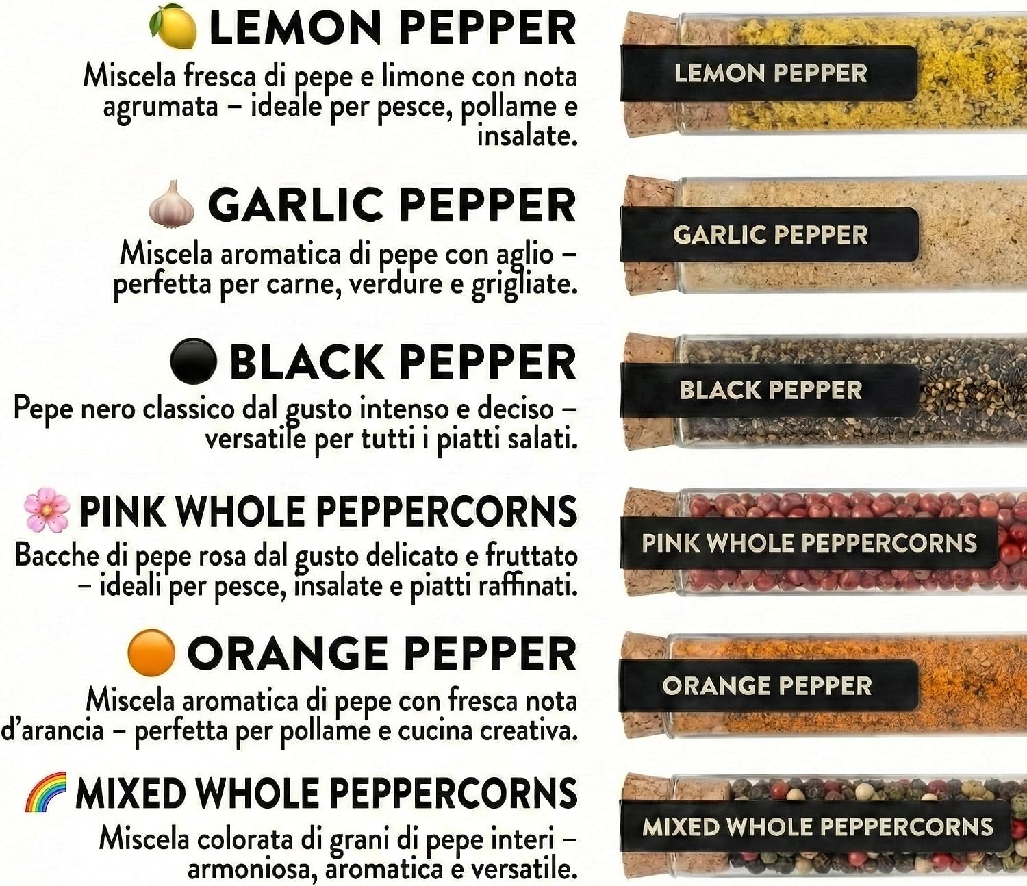 Detalle 2 de DIBYS Pepe Set Misto 6 varietà di pepe 🌶